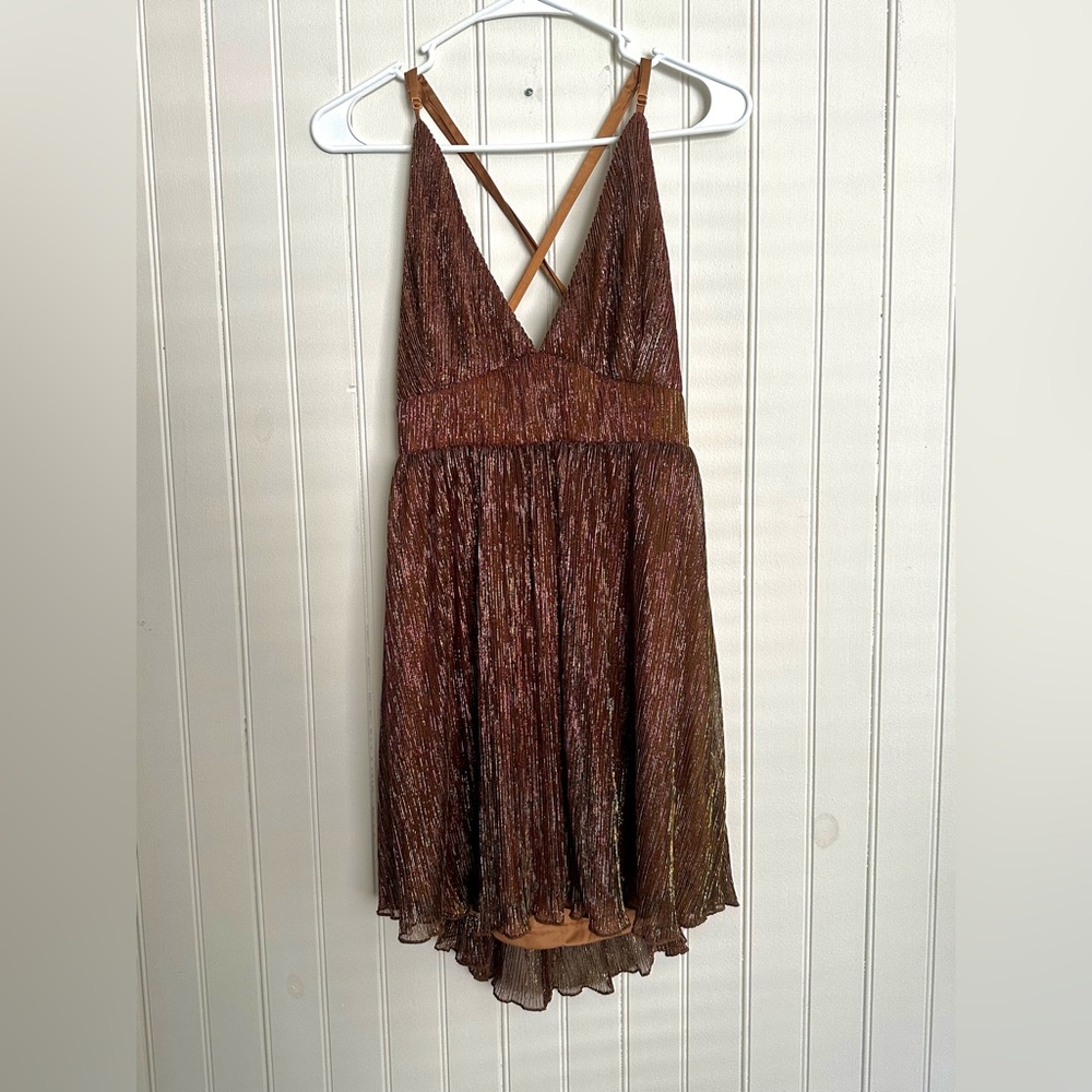 LULUS sparkly brown dress